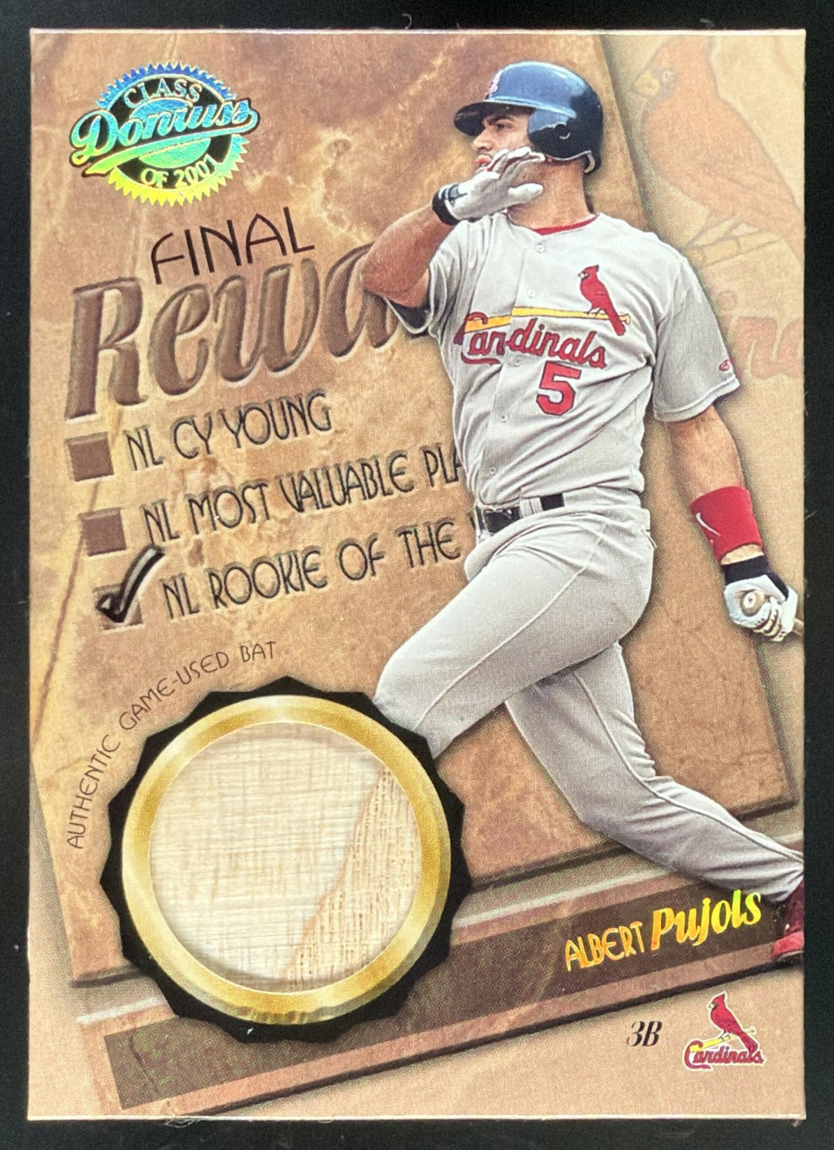 2001 Donruss Class of 2001 Final Rewards Albert Pujols trading card