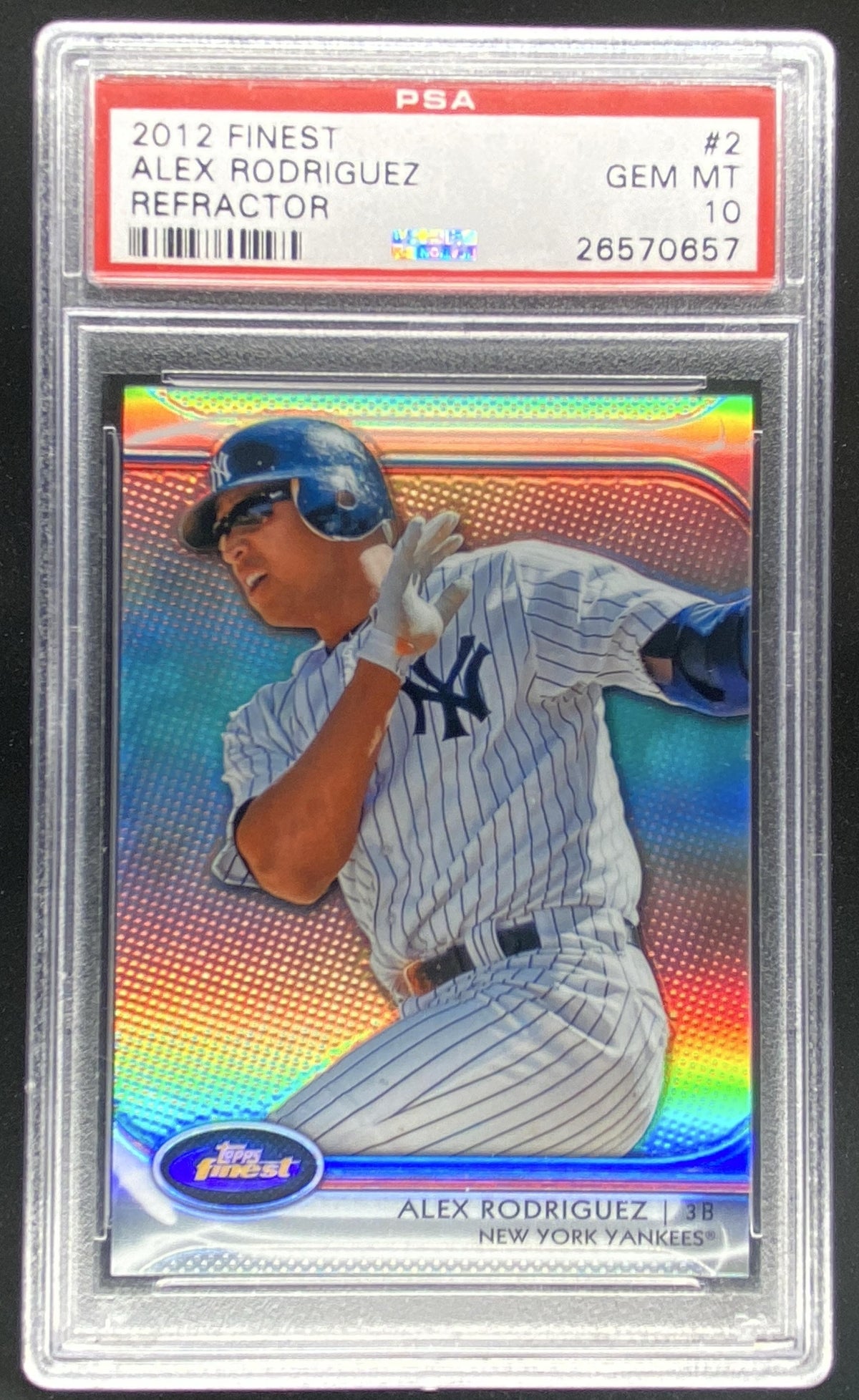 2012 Topps Finest Alex Rodriguez #2 graded PSA 10 trading card