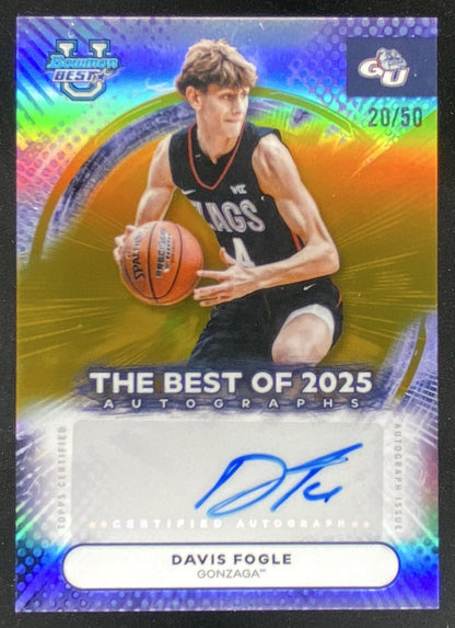 2025 Bowman's Best University Davis Fogle trading card