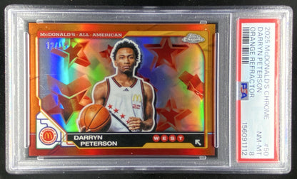 2025 Topps Chrome McDonald's All-American Darryn Peterson graded PSA 8 trading card