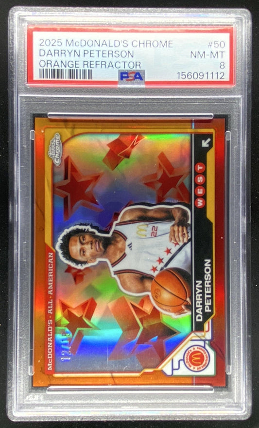 2025 Topps Chrome McDonald's All-American Darryn Peterson graded PSA 8 trading card