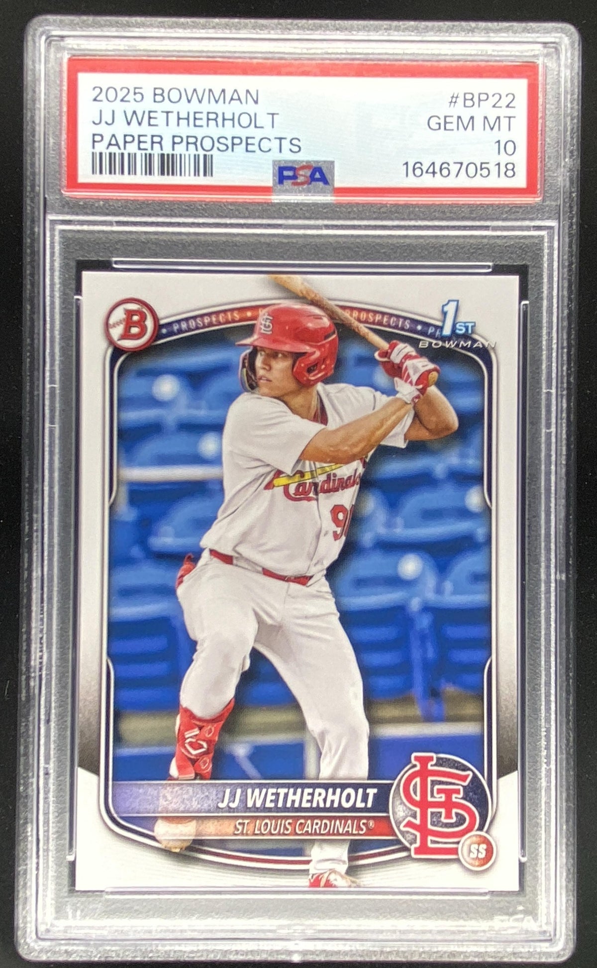 2025 Bowman JJ Wetherholt #BP22 graded PSA 10 trading card