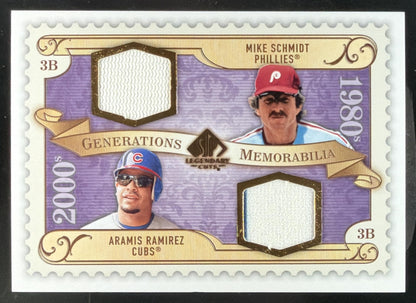 2009 SP Legendary Cuts Generations Mike Schmidt / Aramis Ramirez trading card