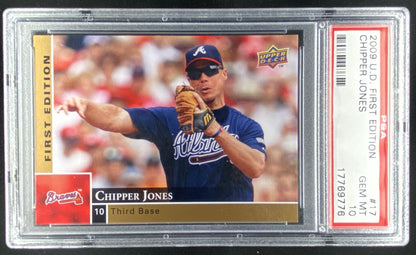 2009 Upper Deck First Edition Chipper Jones #17 graded PSA 10 trading card