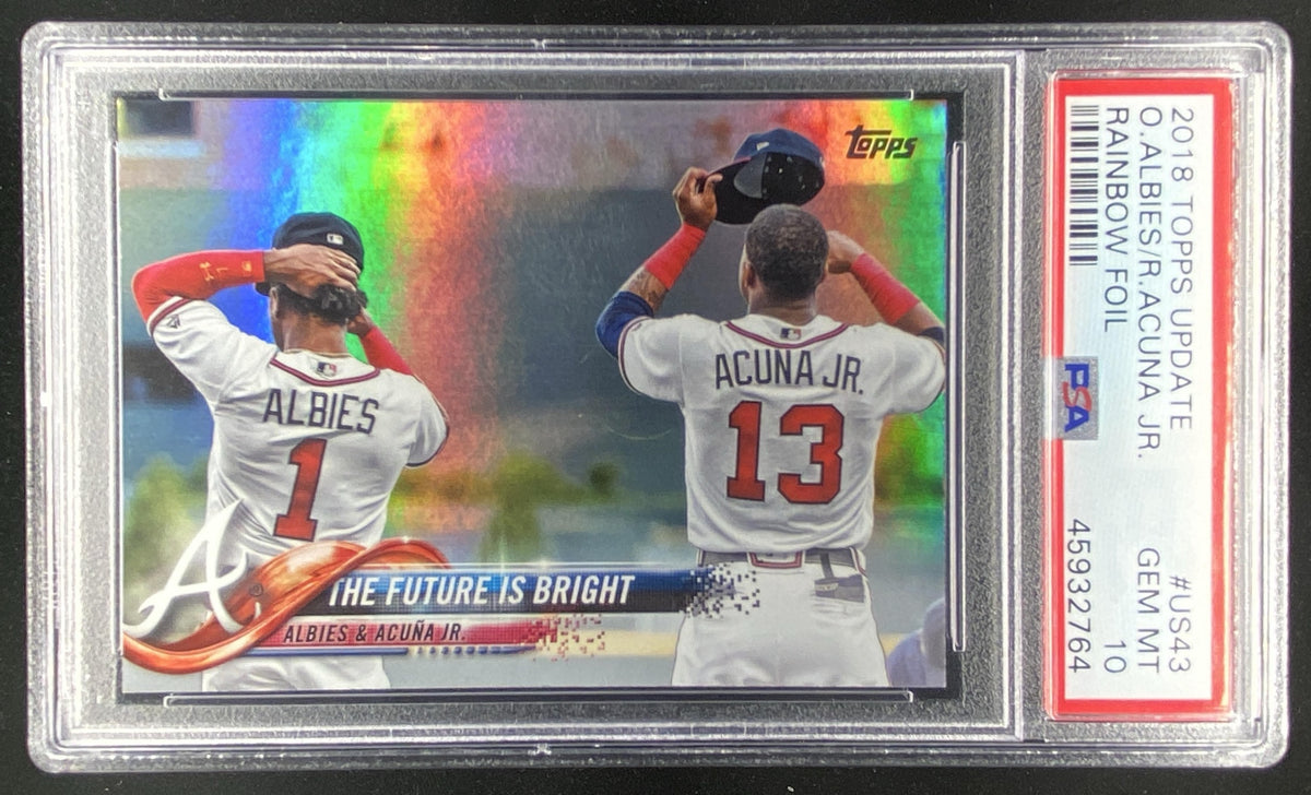 2018 Topps Update Ronald Acuña Jr. / Ozzie Albies #US43 graded PSA 10 trading card