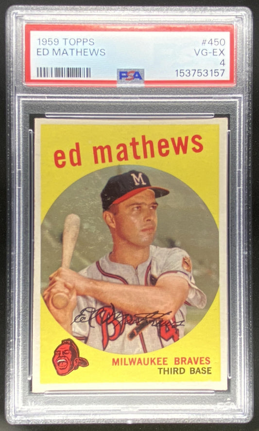 1959 Topps Ed Mathews #450 graded PSA 4 trading card