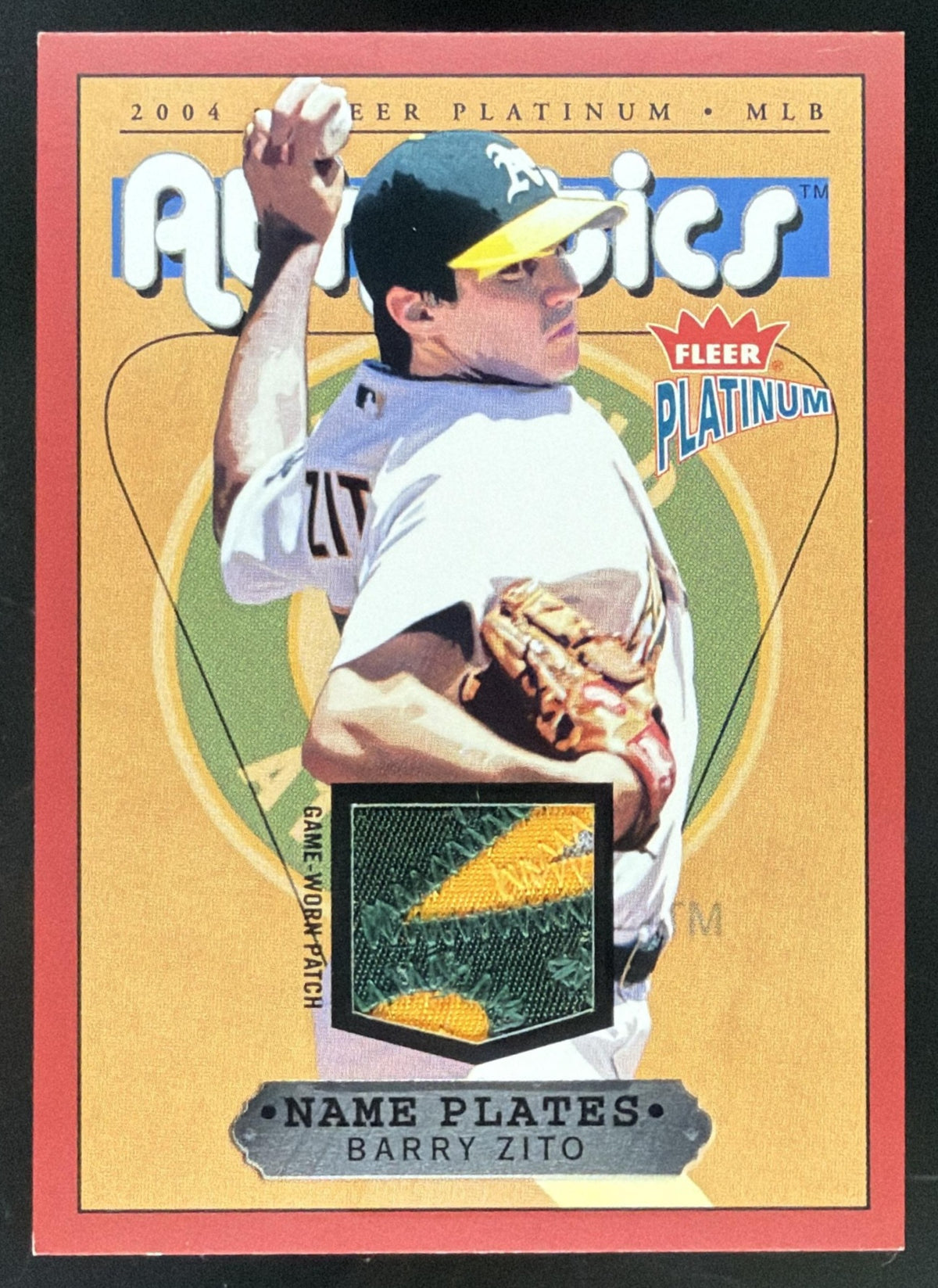 2004 Fleer Platinum Nameplates Barry Zito trading card