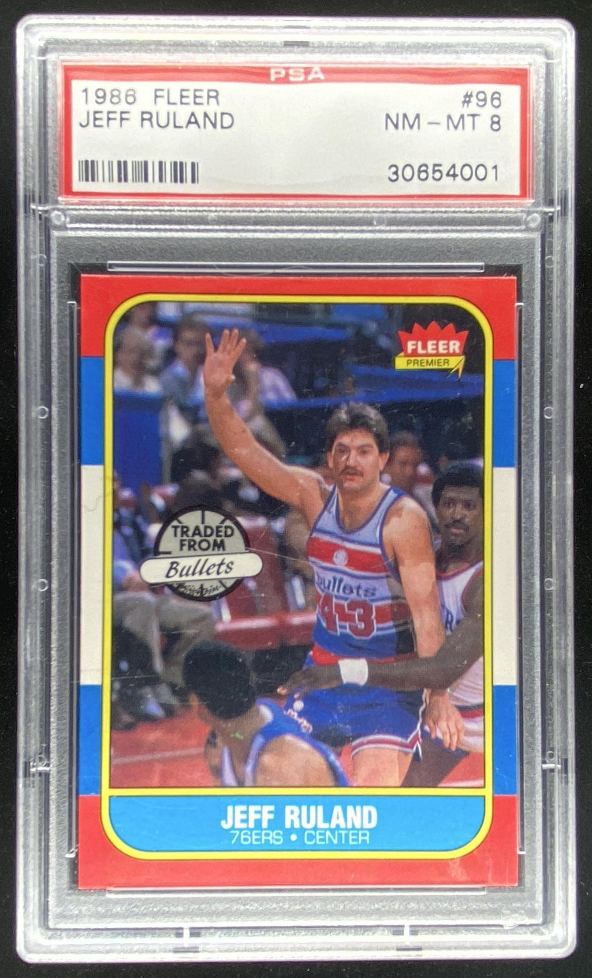 1986 Fleer Jeff Ruland #96 graded PSA 8 trading card