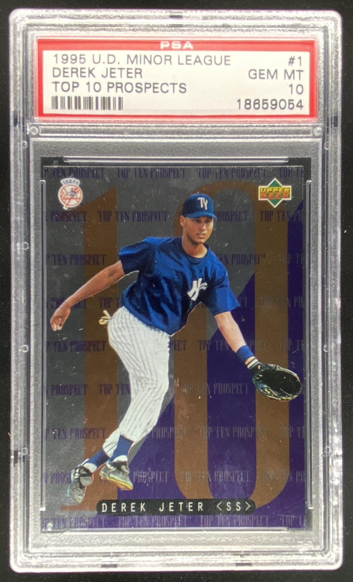 1995 Upper Deck Minor League Derek Jeter #1 graded PSA 10 trading card