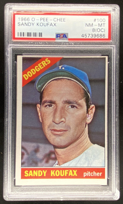 1966 O-Pee-Chee Sandy Koufax #100 graded PSA 8 trading card