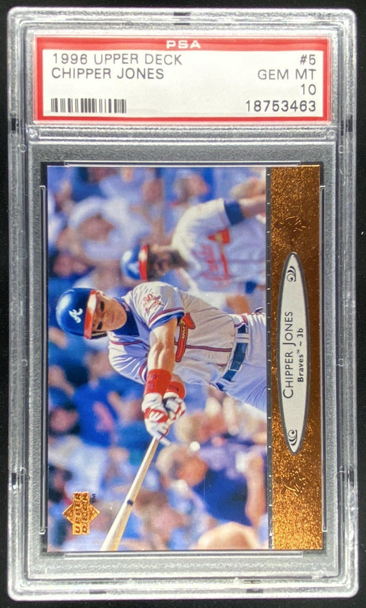 1996 Upper Deck Chipper Jones #5 graded PSA 10 trading card