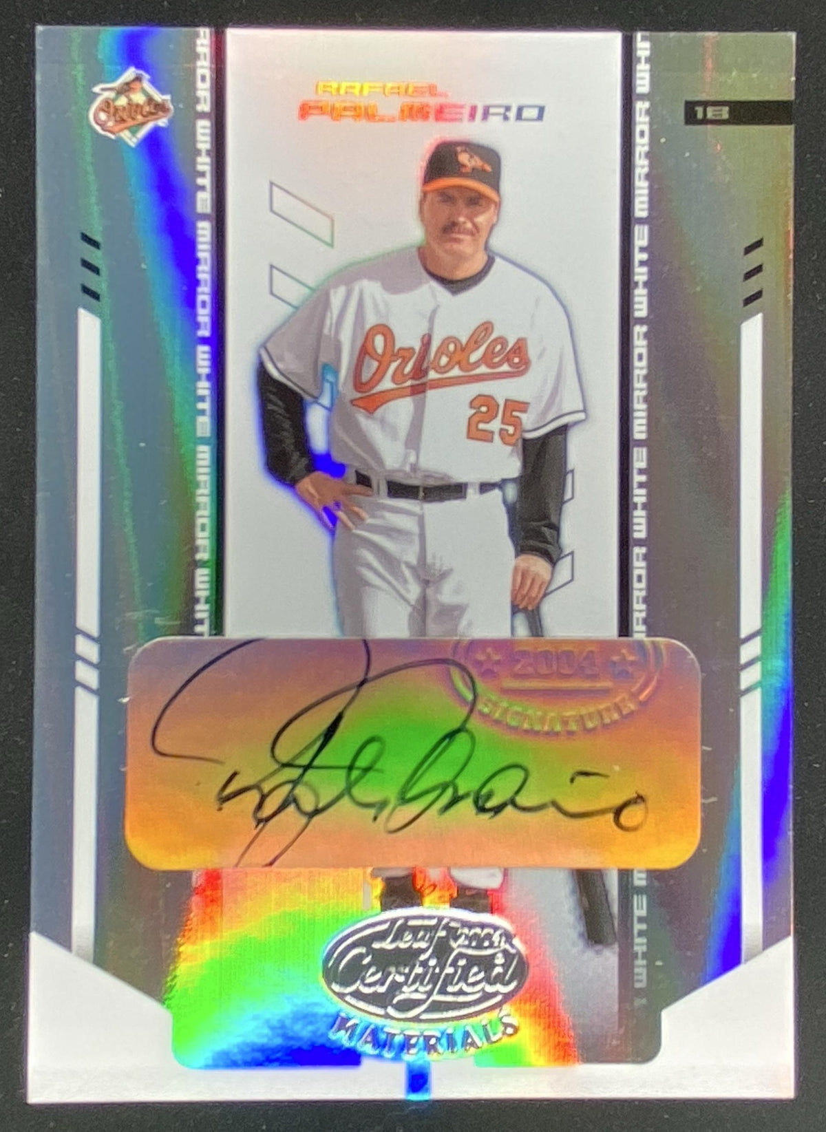 2004 Leaf Certified Materials Rafael Palmeiro #155 trading card