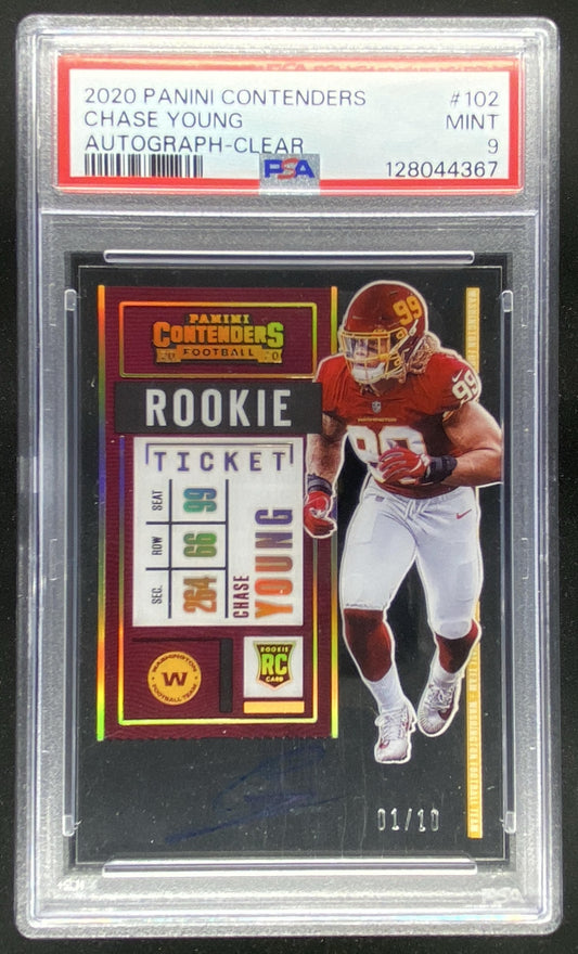 2020 Panini Contenders Chase Young #102 graded PSA 9 trading card