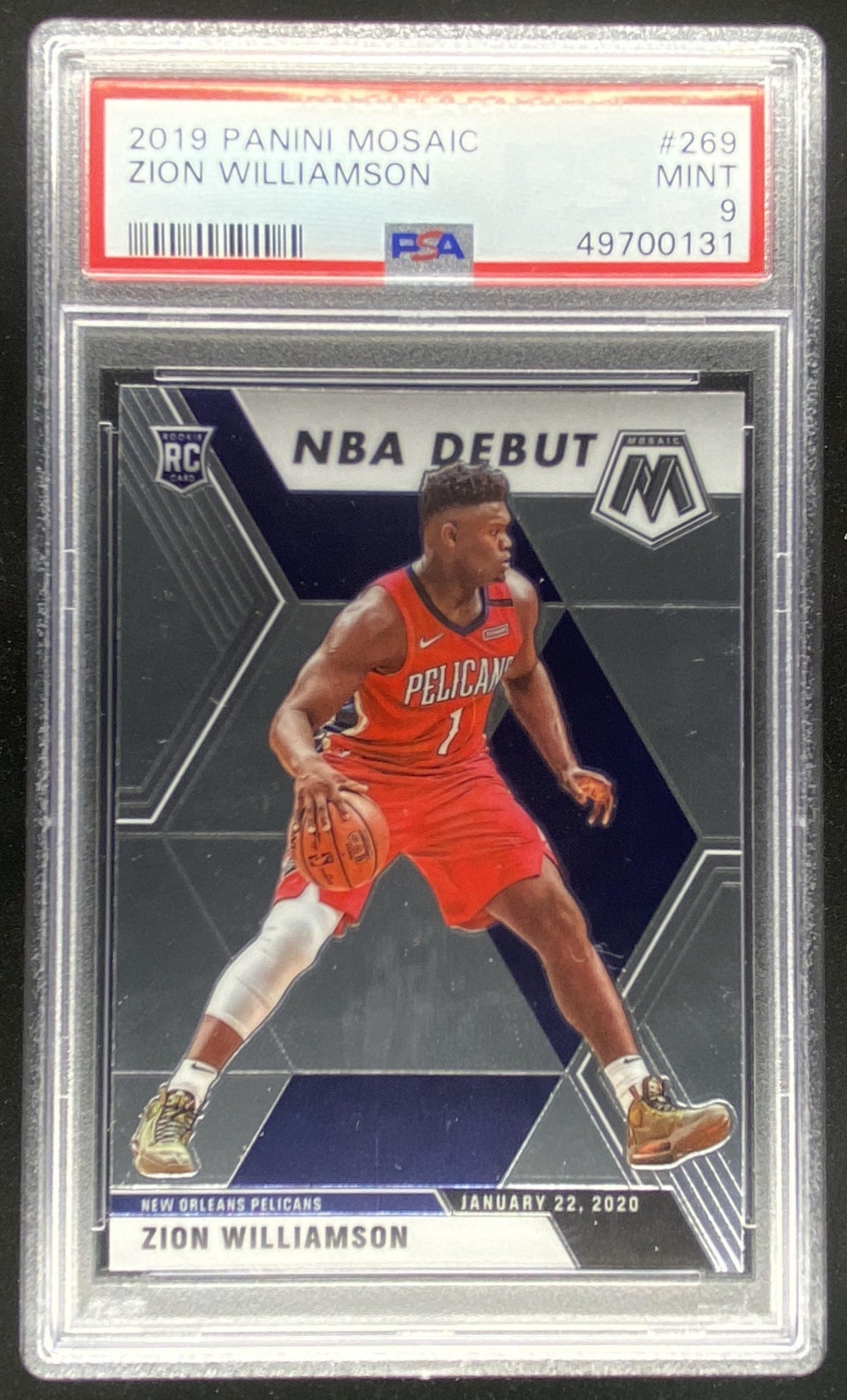 2019 Panini Mosaic Zion Williamson #269 graded PSA 9 trading card