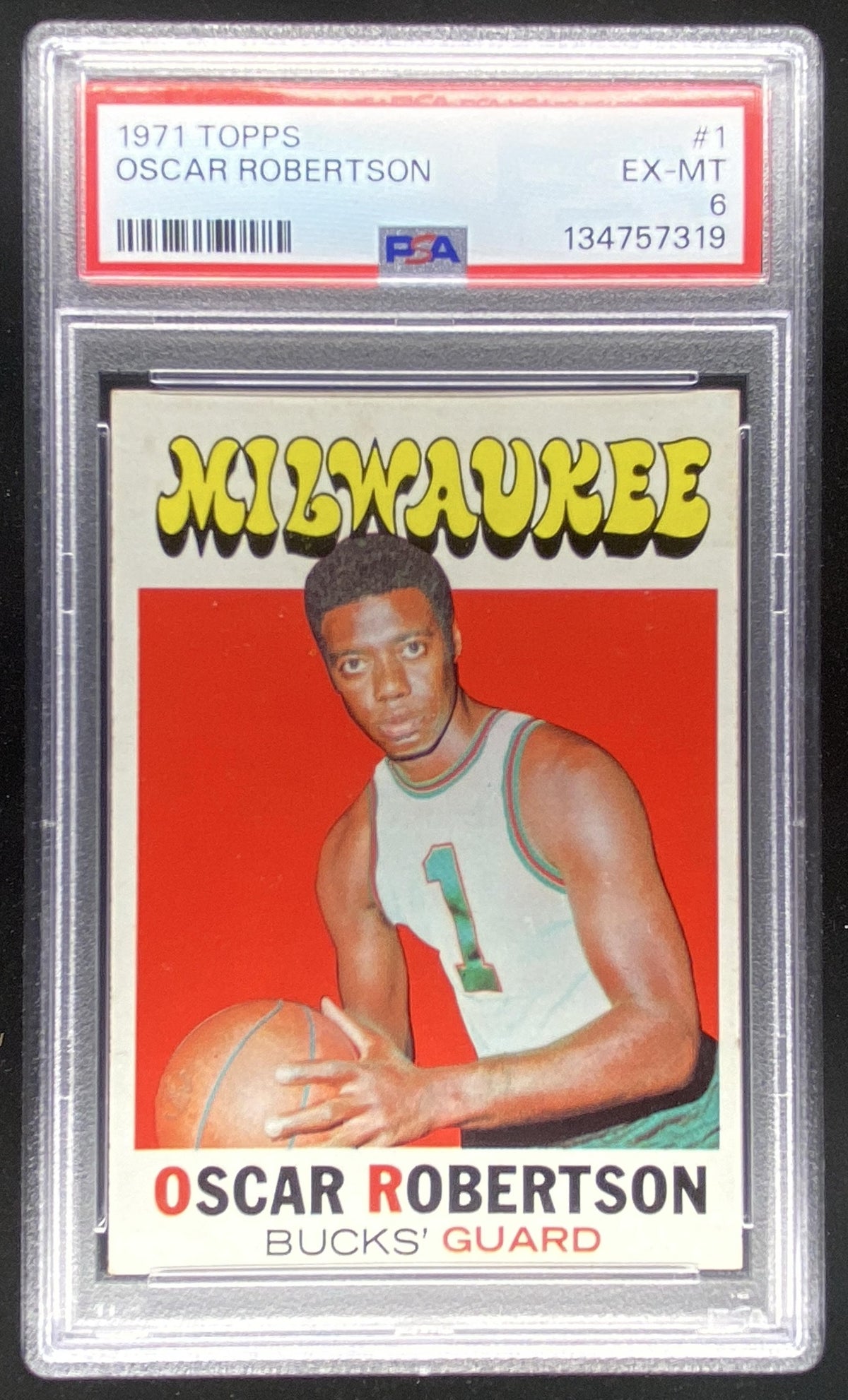 1971 Topps Oscar Robertson #1 graded PSA 6 trading card