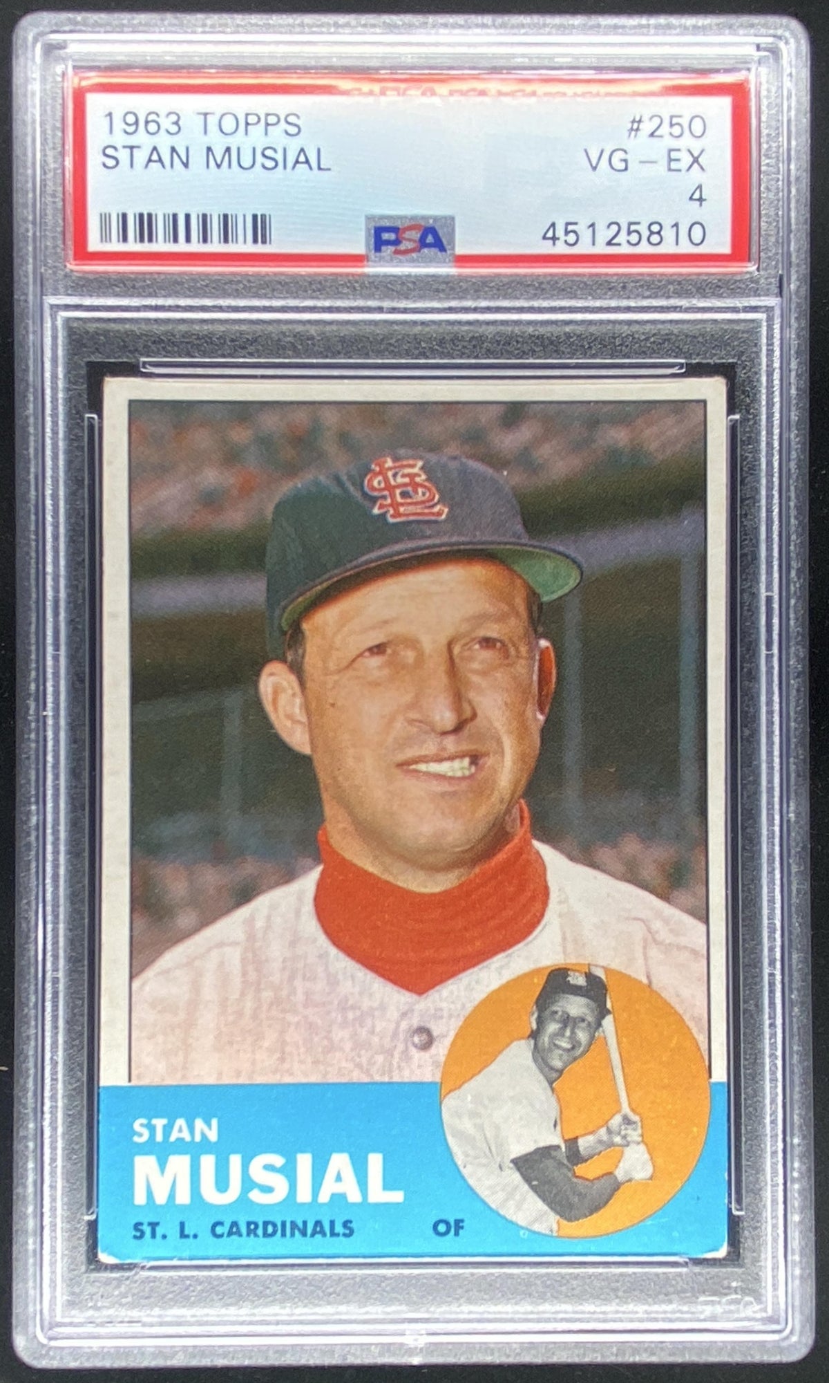 1963 Topps Stan Musial #250 graded PSA 4 trading card