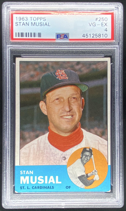 1963 Topps Stan Musial #250 graded PSA 4 trading card