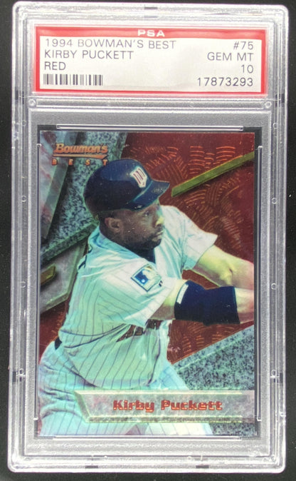 1994 Bowman's Best Kirby Puckett #75 graded PSA 10 trading card