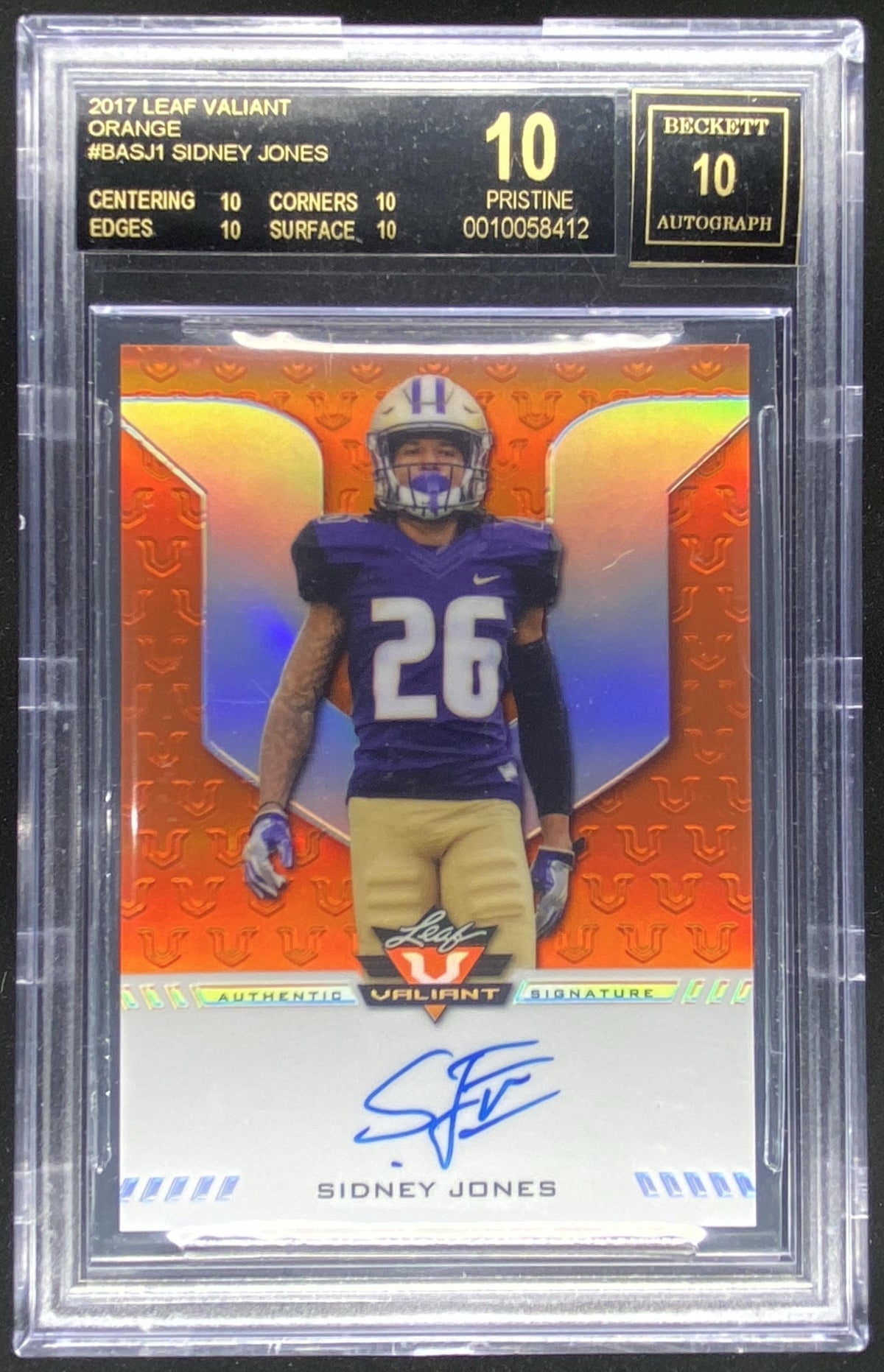 2017 Leaf Valiant Sidney Jones graded BGS 10 trading card