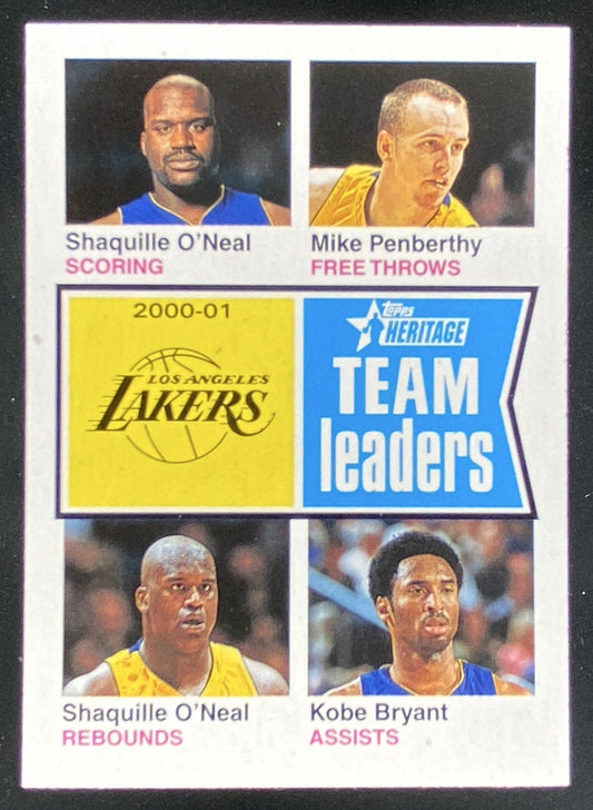 2001 Topps Heritage Shaquille O'Neal / Mike Penberthy / Kobe Bryant #93 trading card