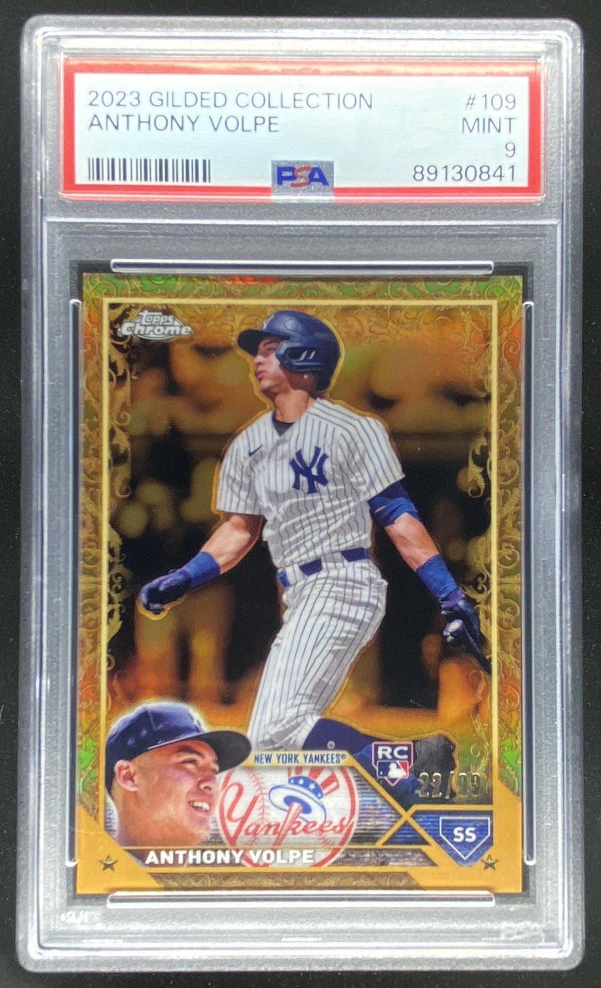 2023 Topps Gilded Collection Anthony Volpe #109 graded PSA 9 trading card