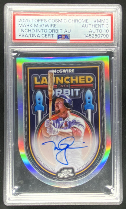 2025 Topps Cosmic Chrome Mark McGwire PSA authenticated autograph graded 10 trading card