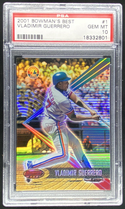 2001 Bowman's Best Vladimir Guerrero #1 graded PSA 10 trading card