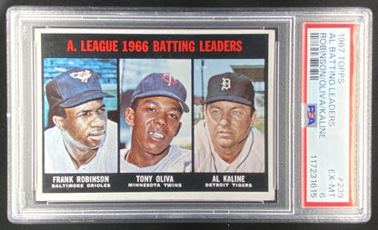 1967 Topps Frank Robinson / Tony Oliva / Al Kaline #239 graded PSA 6 trading card