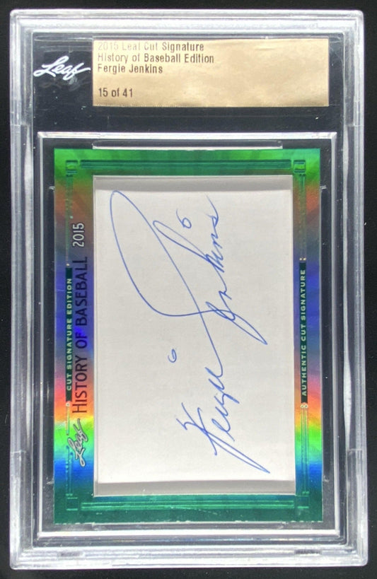 2015 Leaf Cut Signature History of Baseball Edition Fergie Jenkins trading card