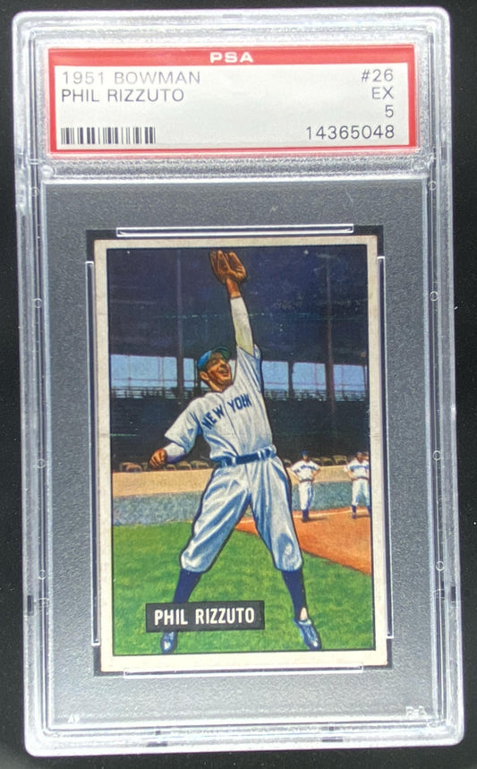1951 Bowman Phil Rizzuto #26 graded PSA 5 trading card