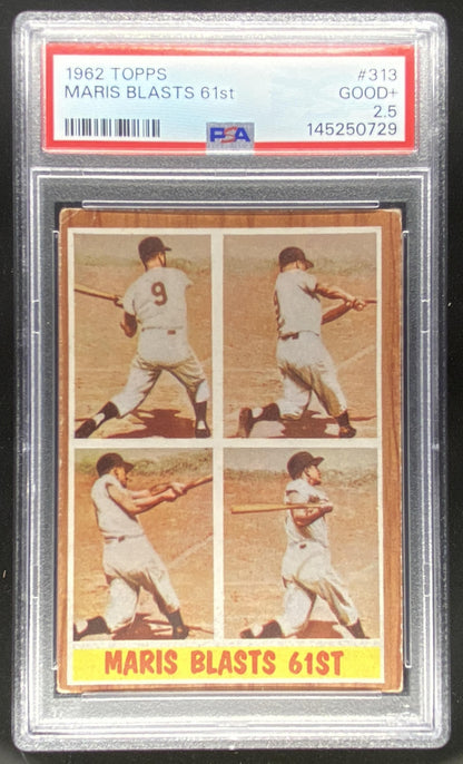 1962 Topps Roger Maris #313 graded PSA 2.5 trading card