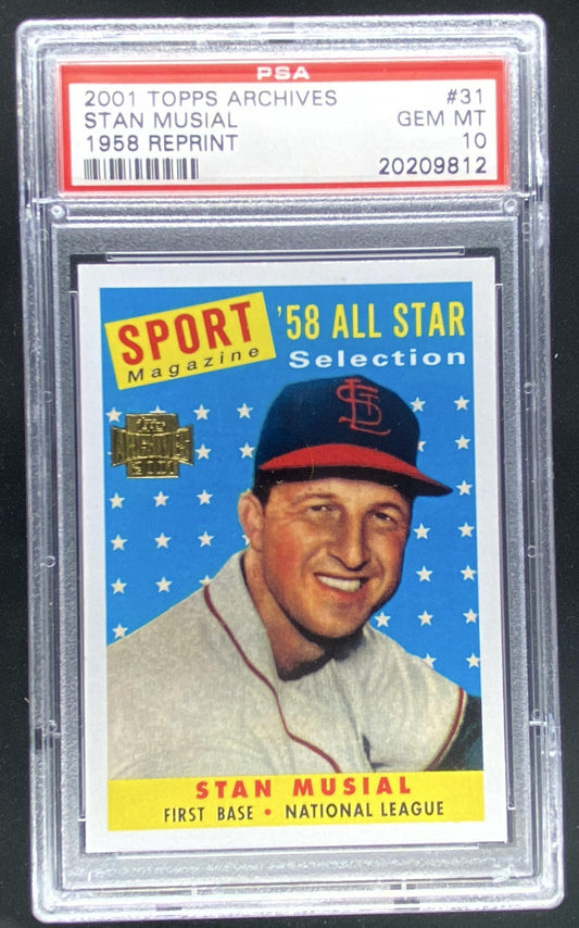 2001 Topps Archives Stan Musial #31 graded PSA 10 trading card
