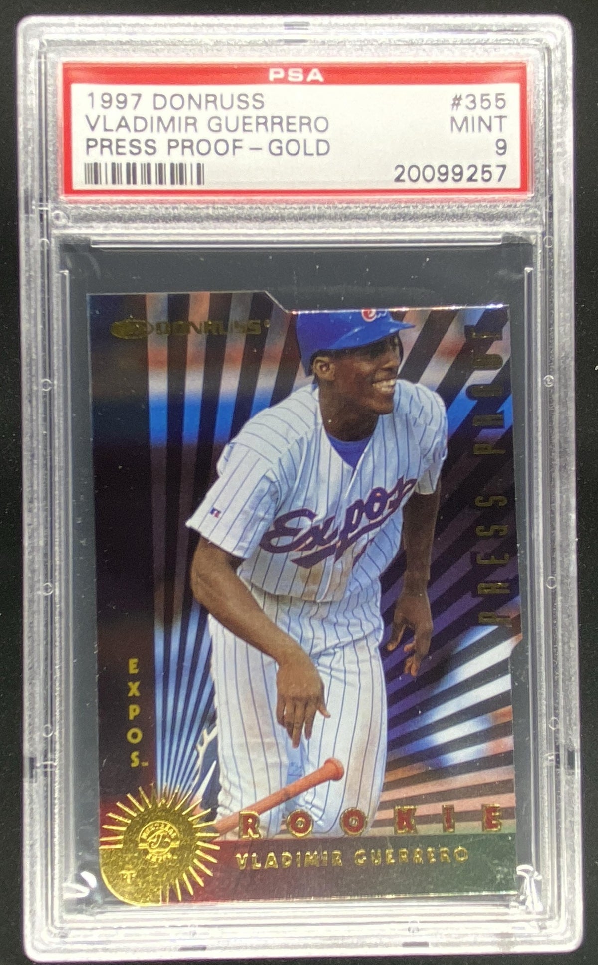 1997 Donruss Vladimir Guerrero #355 graded PSA 9 trading card