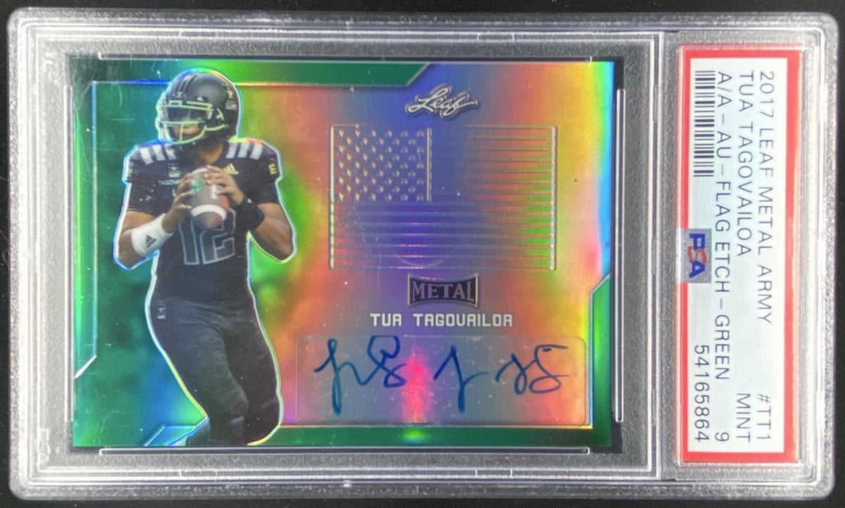 2017 Leaf Metal U.S. Army All-American Bowl Tua Tagovailoa graded PSA 9 trading card