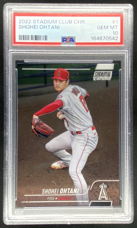 2022 Topps Stadium Club Chrome Shohei Ohtani #1 graded PSA 10 trading card
