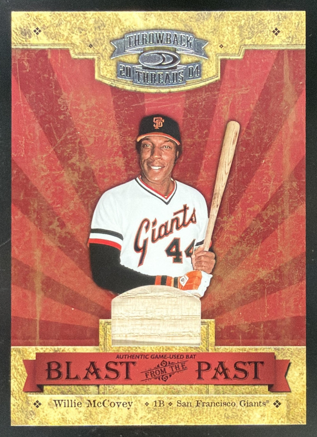 2004 Throwback Threads Blast From the Past Willie McCovey trading card