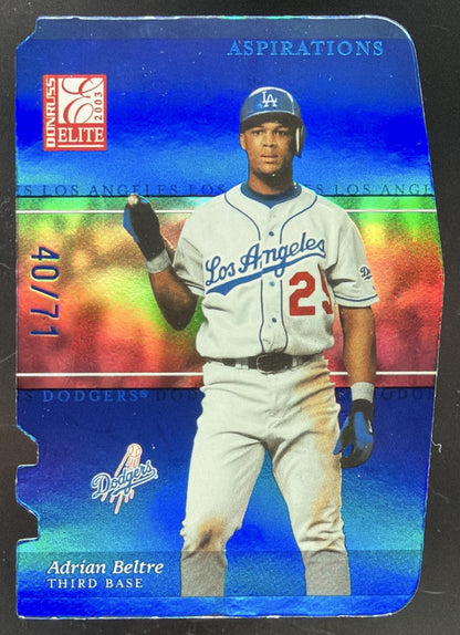 2003 Donruss Elite Aspirations Blue Die Cut Adrian Beltre trading card