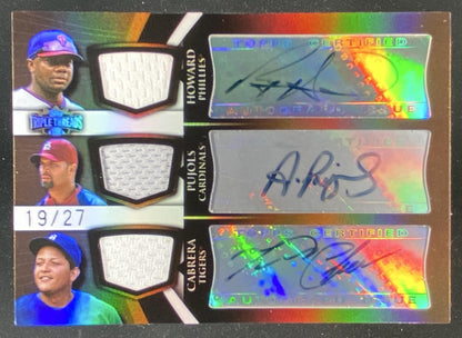 2009 Topps Triple Threads Ryan Howard / Albert Pujols / Miguel Cabrera trading card