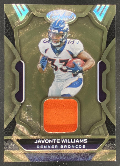 2022 Panini Certified Materials Javonte Williams trading card