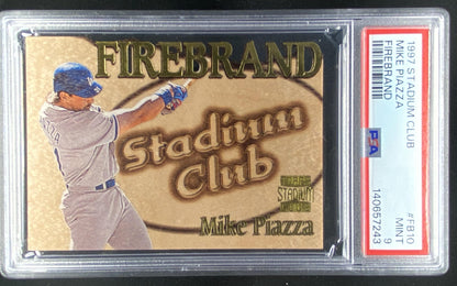 1997 Topps Stadium Club Mike Piazza #FB10 graded PSA 9 trading card