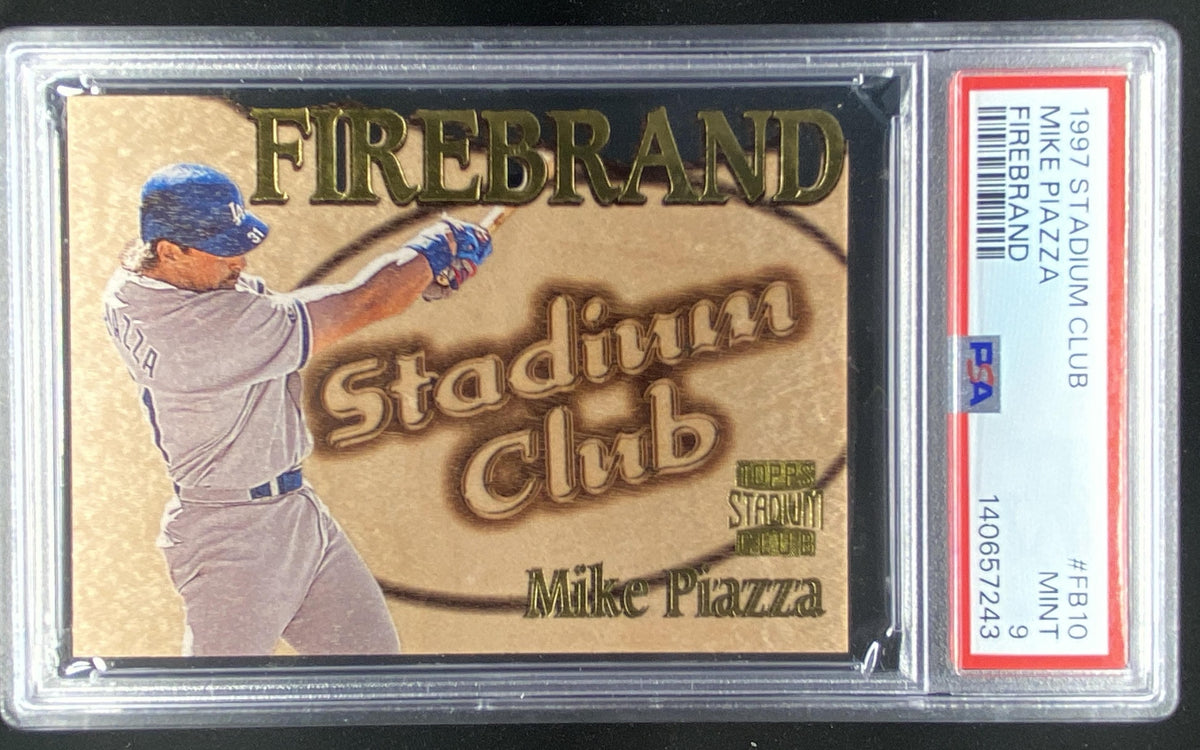 1997 Topps Stadium Club Mike Piazza #FB10 graded PSA 9 trading card