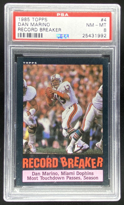 1985 Topps Dan Marino #4 graded PSA 8 trading card