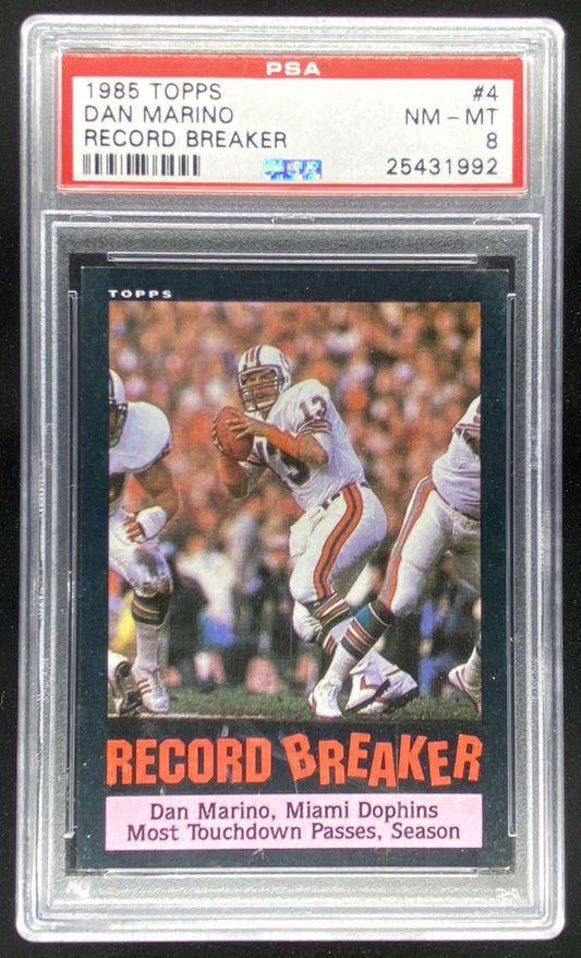 1985 Topps Dan Marino #4 graded PSA 8 trading card