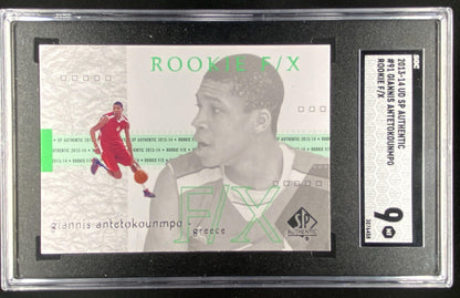 2013 SP Authentic Giannis Antetokounmpo #91 graded SGC 9 trading card