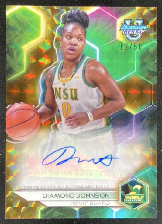 2023 Bowman's Best University Diamond Johnson trading card