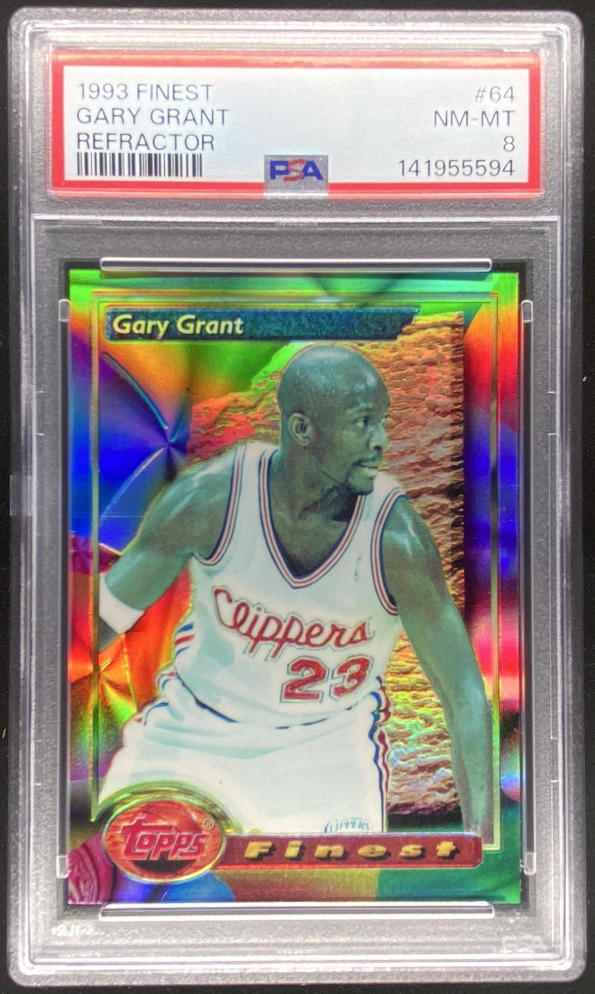 1993 Topps Finest Gary Grant #64 graded PSA 8 trading card