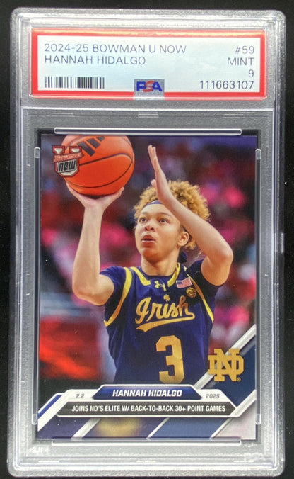 2024 Bowman University Now Hannah Hidalgo #59 graded PSA 9 trading card