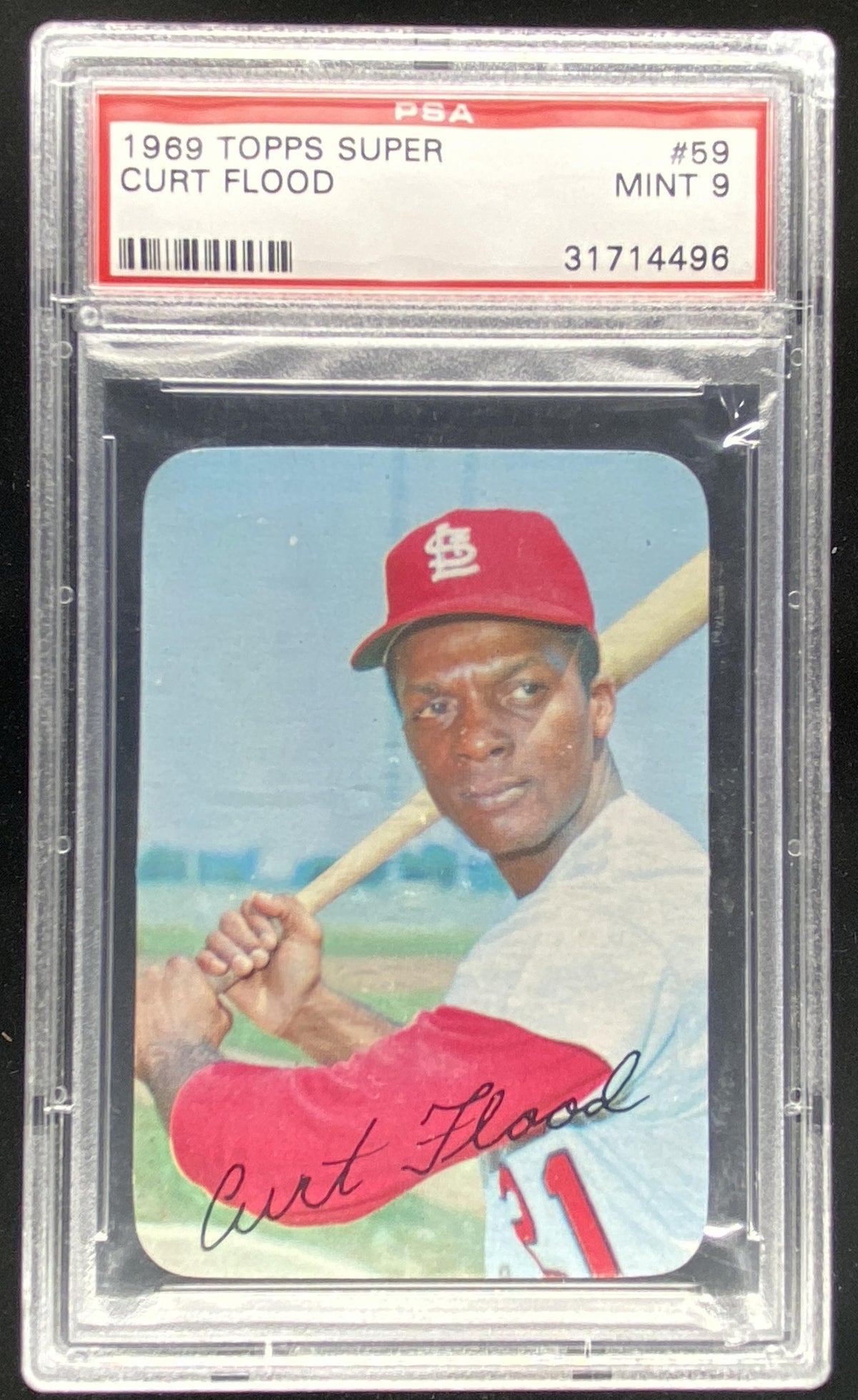 1969 Topps Super Curt Flood #59 graded PSA 9 trading card