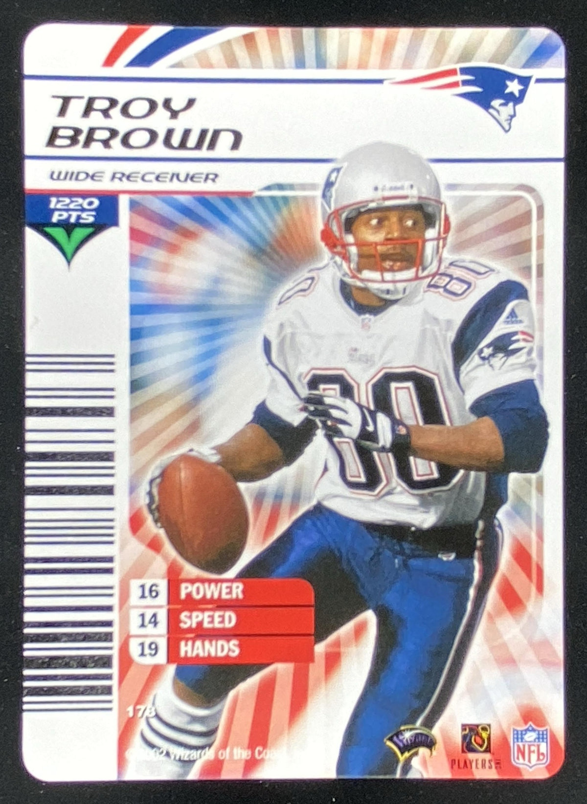 2003 Wizards of the Coast NFL Showdown Troy Brown trading card