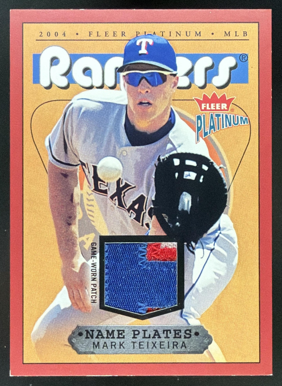 2004 Fleer Platinum Nameplates Mark Teixeira trading card